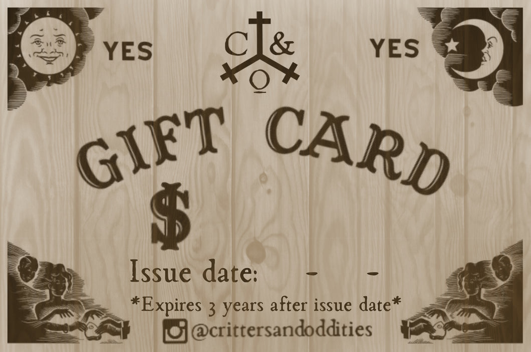 Critters & Oddities Gift Card